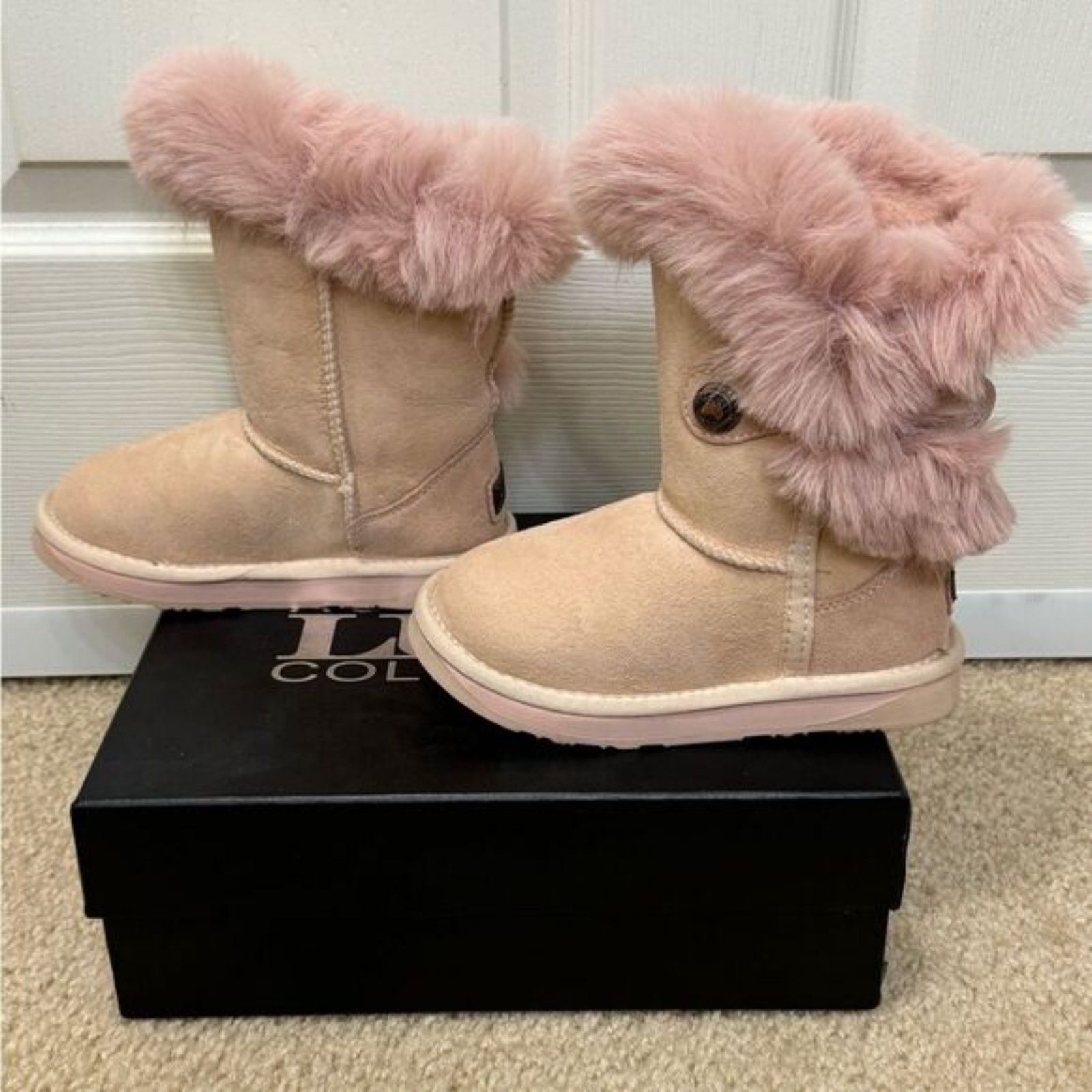 Nwb Australia Luxe Collective Nordic Kids Sheepskin Baby Pink Girl’s Boots Sz 12